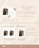Photo Thank You Card Editable Template | Boho Wedding Thank You Card