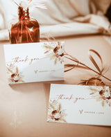 Boho Thank You Card Template | Editable Fall Thank You Cards