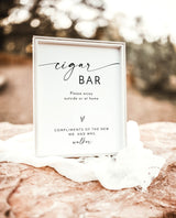 Minimalist Cigar Bar Sign | Modern Wedding Cigar Sign Template