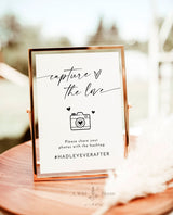 Minimalist Wedding Photo Sign | Capture the Love Sign