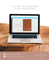 Burnt Orange Wedding Invitation Template | Minimalist Desert Wedding Invite