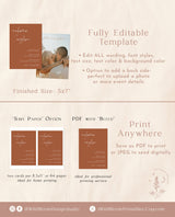 Burnt Orange Wedding Invitation Template | Minimalist Desert Wedding Invite