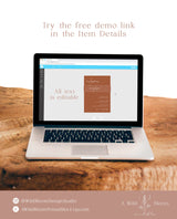 Burnt Orange Wedding Invitation Template | Minimalist Desert Wedding Invite