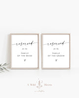 Wedding Reserved Signs | Minimalist Reserved Cards | Modern Wedding Reserved Sign | Minimalist Wedding Reserved Sign | M9