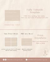 Beige Enclosure Card | Editable Wedding Invite Insert