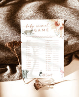 Baby Animal Game | Boho Baby Shower Game Template 