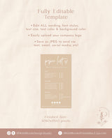 Boho Small Business Digital Price List Template | Modern Salon Price List