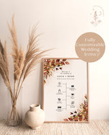 Fall Wedding Timeline Template | Welcome Timeline Poster
