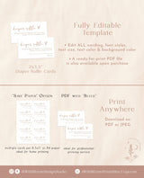 Modern Minimalist Diaper Raffle Card | Minimalist Diaper Raffle Ticket