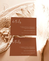 Minimalist Details Card | Terracotta Wedding Details Card