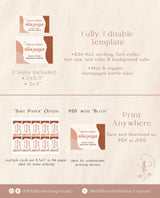 Retro Pop When She Pops Label | Mini Champagne Bottle Label Template