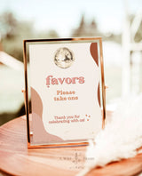 Retro Favors Sign | 70s Favors Wedding Sign Template