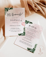 Let's Flamingle Bachelorette Party Invitation | Tropical Bachelorette Itinerary