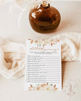 What Did the Groom Say Bridal Shower Game | Autumn Couples Shower Game Template