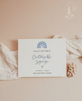 Rainbow Baby Shower Custom Sign | Blue Rainbow