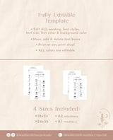 Minimalist Wedding Timeline Template | Welcome Timeline Poster