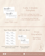 Diaper Raffle Card Template | Gender Neutral Diaper Raffle Ticket