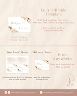 Boho Thank You Card Template | Editable Fall Thank You Cards