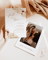 Boho Bridal Shower Invite | Fall in Love | Bohemian Bridal Shower Invite | Pampas Grass Bridal Shower | Bohemian Bridal Shower Template | A4