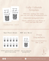 Buy The Bride A Drink | Minimal Bachelorette Venmo Card | QR Code Cash App Sticker Ticket | Modern Minimalist Bachelorette | M9
