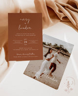 Minimalist Wedding Invitation Template | Editable Terracotta Wedding Invite