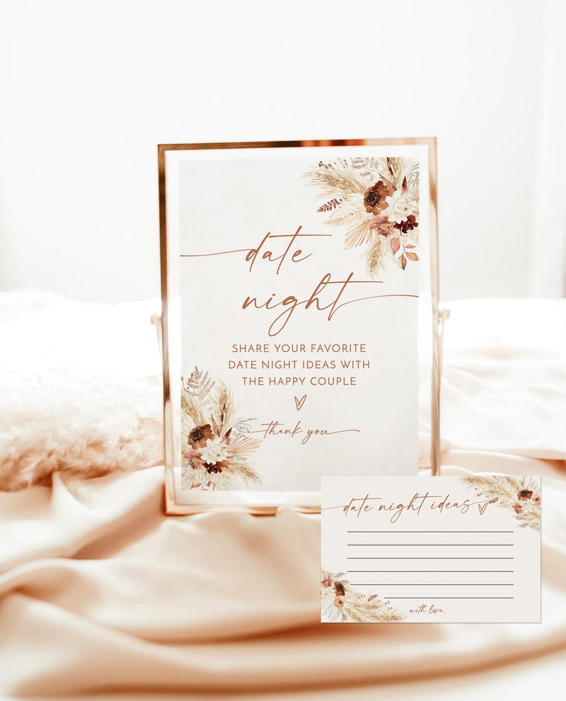Fall Bridal Shower Date Night Ideas | Date Night Ideas Sign 