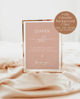 Diaper Raffle Baby Shower Sign | Boho Baby Shower Sign