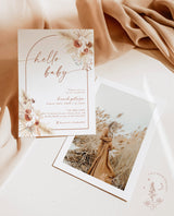 Pampas Grass Baby Shower Invite | Boho Girl Baby Shower