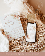 Terracotta Wedding Invitation Template | Minimalist Wedding Invite