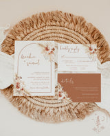 Terracotta Wedding Invitation Template | Minimalist Wedding Invite