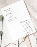Minimalist Wedding Program Template | Printable Order of Service