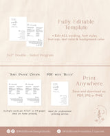 Minimalist Wedding Program Template | Printable Order of Service
