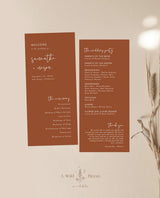 Terracotta Wedding Program | Fall Wedding