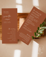 Terracotta Wedding Program | Fall Wedding