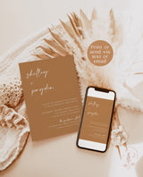 Burnt Orange Wedding Invitation | Minimalist Desert Sand Wedding Invite