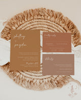 Burnt Orange Wedding Invitation | Minimalist Desert Sand Wedding Invite