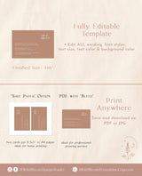 Minimalist Details Card | Modern Wedding Details Insert