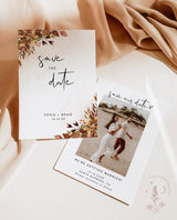 Fall Photo Save the Date Template | Rustic Save the Date Template
