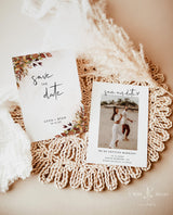 Fall Photo Save the Date Template | Rustic Save the Date Template
