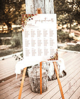 Fall Wedding Seating Chart | Burnt Orange Seating Chart