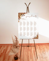 Fall Wedding Seating Chart | Burnt Orange Seating Chart