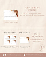 Fall Wedding RSVP Card | Terracotta Wedding Invitation Insert Card