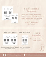 QR Code Sign | Minimalist Scan to Pay Sign | CashApp Payment Sign | Modern Small Business Sign | PayPal Payment Sign | Editable Template M9