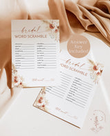 Bridal Word Scramble Game | Boho Bridal Shower Game