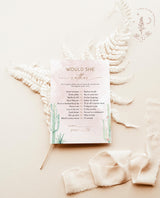 Would She Rather Bridal Shower Game | Desert Bridal Shower Trivia Game