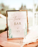 Bridal Shower Taco Bar Sign | Fiesta Taco Bar Sign