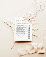 Baby Shower Guess Who Game | Boho Baby Shower | Guess Who Baby Shower Trivia | Pampas Grass Girl Baby Shower | Mommy or Daddy Game | A4