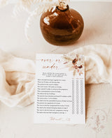 Over or Under Baby Shower Game | Boho Baby Shower