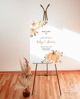 Fall Baby Shower Welcome Sign | Pampas Grass Baby Shower Welcome Poster 