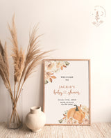 Fall Baby Shower Welcome Sign | Pampas Grass Baby Shower Welcome Poster